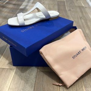 Stuart Weitzman WHITE flat sandals